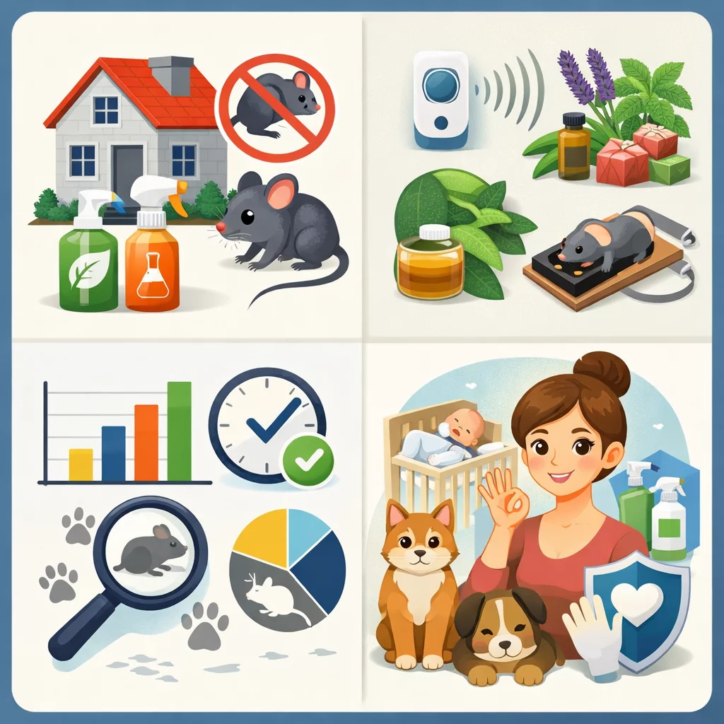 Professional square infographic () for article "All About Mouse Rodent Repellent: A Busy Mom's Complete Guide", section: